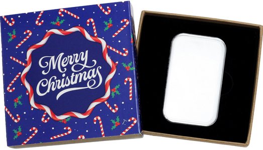 SilverTowne Natural Kraft Paper Gift Box with Merry Christmas Candy Canes Box Sleeve